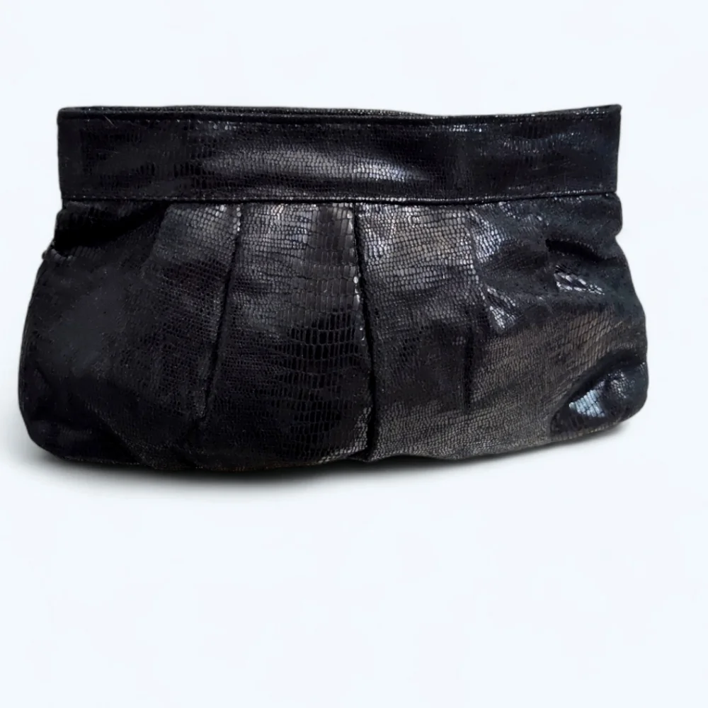 GAP Black Faux Snakeskin Clutch